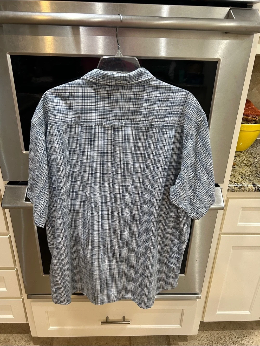 The North Face Men's Blue Plaid Short-Sleeve Button-Down Shirt